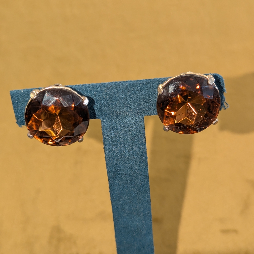 Elegant Brown Stud Earrings